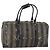 Pequin Bolsa Boston em lona Pecan FENDI PVC Preto Marrom ouro Auth bs30798 Dourado
