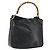 Borsa a mano in pelle Gucci Bamboo Nera Oro 001 0166 1638 Auth BA7790 Nero D'oro
