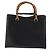Borsa a mano in pelle nera GUCCI Bamboo Auth ep11149 Nero - vista 13