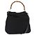 Borsa a mano in nylon Gucci Bamboo 2 vie nera argento 001 0166 1577 Auth BA5807 Nero