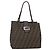 FENDI Zucca Canvas Mamma Baguette Tote Bag Schwarz Braun Auth 147540