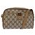 Bolsa de Ombro Gucci GG Supreme Web Sherry Line PVC Bege 116 02 089 Auth 148264 Dourado