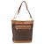Céline Borsa a Spalla in Tela Macadam CELINE in Pelle PVC Marrone Oro Auth 154717 D'oro
