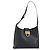 Sac à bandoulière Gancini en cuir noir et or Auth BA8226 de Salvatore Ferragamo Doré