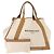 Bolsa Cabas Navy Balenciaga em lona e couro bege claro prateado 339936 Auth gh1160 Marrom Prata