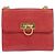 Borsa a Spalla Gancini in Pelle Rossa e Oro Salvatore Ferragamo Auth hk3177 Rosso D'oro - vista 13