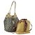 Borsa a Spalla Cartier Saint Laurent in Pelle 2 Set Beige Marrone Auth BA9213