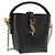 SAINT LAURENT Micro Borsa a Mano Pelle Nera Oro Auth 154229SM Nero D'oro