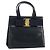Bolso de mano Vala de cuero azul marino y dorado Auth BA8854 de Salvatore Ferragamo
