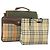 Autre Marque Borsa a mano in tela Burberrys Nova Check 3 pezzi Beige Verde Auth bs31496