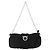 Borsa a Spalla Gancini Chain Salvatore Ferragamo Satin Nero Argento Auth 156969V - vista 2