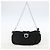 Borsa a Spalla Gancini Chain Salvatore Ferragamo Satin Nero Argento Auth 156969V - vista 22