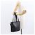 CHANEL Borsa Tote Camelia Pelle di Pecora Nera Argento CC Auth bs31571 Nero - vista 21