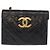CHANEL Borsa a Spalla Matelassé in Pelle Nera con Catena Dorata CC Auth 156461 Nero D'oro - vista 2