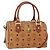 Borsa Boston MCM Logogram Vicetos in pelle PVC 2 in 1 marrone oro Auth 156940 D'oro