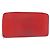 LOEWE Langer Geldbeutel Leder Rot Silber Auth 154215