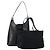 Salvatore Ferragamo Schultertasche Leder Canvas 2 Set Schwarz Silber Authentisch bs31495