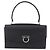 Borsa a Spalla Gancini in Pelle Nera e Argento Salvatore Ferragamo Auth 153903 Nero - vista 3