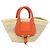 Chloé Chloe Korbtasche Marcie Handtasche aus Stroh Orange Beige Auth 153174 - Ansicht 2