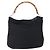 Borsa a mano in nylon nero e argento Gucci Bamboo 001 1998 1577 Auth bs30760