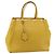 Borsa a mano FENDI in pelle giallo oro Auth 144480 D'oro