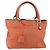 LOEWE Anagram Amazona Justa Borsa a Mano Pelle Arancione Argento Auth gh776