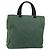 PRADA Borsa a mano in nylon verde argento Auth 151462