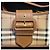 Borsa a spalla Burberry Check in tela beige e marrone chiaro - vista 4