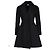 Alaïa Flared Printed Coat in Black Wool Navy blue