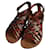 Céline Celine Python Leather Flat Sandals Brown  - view 1