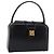 Céline Borsa a mano CELINE in pelle nera e oro Auth ki6217 Nero D'oro