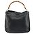 Bolsa de mão em couro Gucci Bamboo 2way Preto Ouro 001 1998 1638 Auth BA8637 Dourado - vista 13