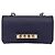 VALENTINO Bolso de Hombro de Cuero con Cadena y Estrellas Azul Marino Dorado Auth BA8756 - vista 13