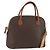Céline Bolsa de mão em lona Macadam CELINE em couro PVC 2 em 1 marrom dourado Auth 157458V