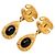 Orecchini vintage Chanel Coco Mark Gripoir Swing Blu D'oro