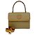 Céline Bolsa de couro com logo circular Macadam da Celine Bege