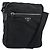 Borsa messenger con zip frontale Prada Tessuto in pelle Saffiano grande Nero