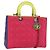 Christian Dior Borsa Lady Dior Canage in pelle 2 in 1 rosa argento Auth 157405SAM