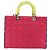 Christian Dior Borsa Lady Dior Canage in pelle 2 in 1 rosa argento Auth 157405SAM - vista 2