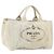 PRADA Canapa MM Borsa a mano in tela grigia oro Auth 151445 Marrone D'oro