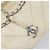 Borsa a spalla CHANEL in tela bianca con cucitura a V e CC argento Auth gh1368 Bianco - vista 10