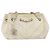 Borsa a spalla CHANEL in tela bianca con cucitura a V e CC argento Auth gh1368 Bianco - vista 13