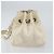 Borsa a spalla CHANEL in tela bianca con cucitura a V e CC argento Auth gh1368 Bianco - vista 3