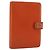 Cubierta de Planificador CHANEL Cuero Naranja Oro CC Auth fm4997 Dorado