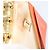 Cubierta de Planificador CHANEL Cuero Naranja Oro CC Auth fm4997 Dorado - vista 11