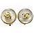 Chanel Vintage CC Bottone Rotondo Clip-On Metallo D'oro