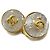 Chanel Vintage CC Bottone Rotondo Clip-On Metallo D'oro - vista 2