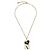 Pendente rettangolare Chanel Vintage CC in metallo e resina D'oro