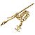 Pendente rettangolare Chanel Vintage CC in metallo e resina D'oro - vista 4