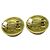Chanel Vintage CC Round Clip-On Metal Small D'oro - vista 2